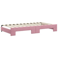 Divano Letto con Letto Estraibile Rosa 100x200 cm in Velluto 3197781