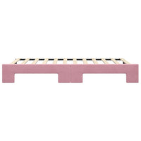 Divano Letto con Letto Estraibile Rosa 100x200 cm in Velluto 3197781