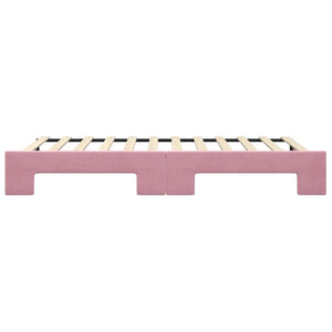 Divano Letto con Letto Estraibile Rosa 100x200 cm in Velluto 3197781