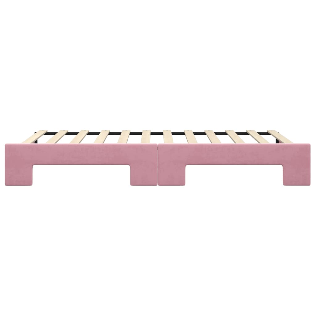 Divano Letto con Letto Estraibile Rosa 100x200 cm in Velluto