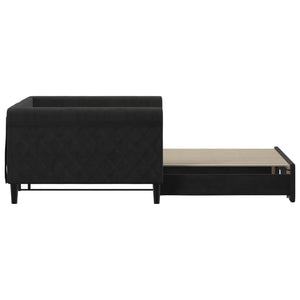 Divano Letto con Letto Estraibile Nero 100x200 cm in Velluto 3197782