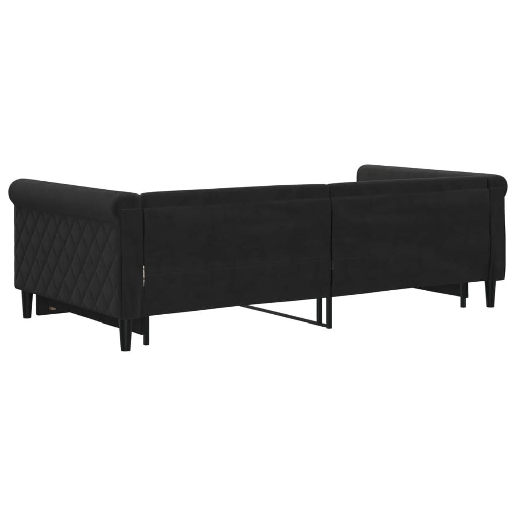 Divano Letto con Letto Estraibile Nero 100x200 cm in Velluto 3197782