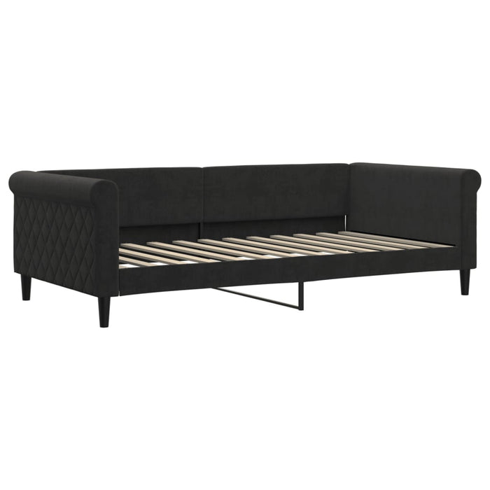 Divano Letto con Letto Estraibile-Sofa Letto-Daybed Nero 100x200 cm in Velluto 389707