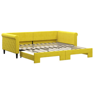 Divano Letto con Letto Estraibile Giallo 100x200 cm in Velluto 3197783