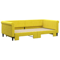 Divano Letto con Letto Estraibile Giallo 100x200 cm in Velluto 3197783