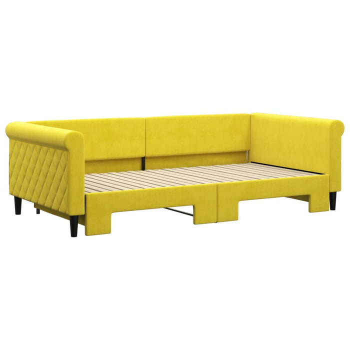 Divano Letto con Letto Estraibile Giallo 100x200 cm in Velluto 3197783