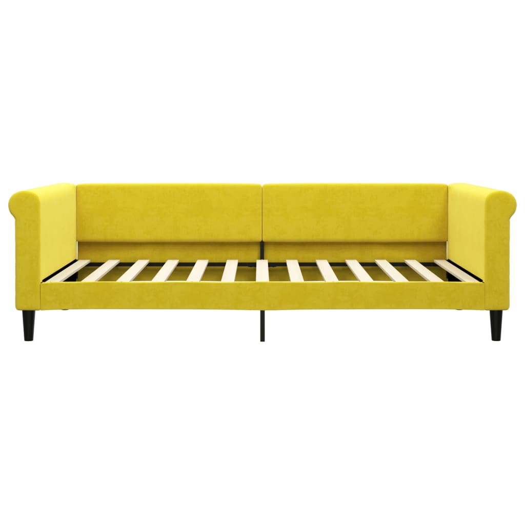 Divano Letto con Letto Estraibile Giallo 100x200 cm in Velluto 3197783