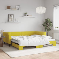 Divano Letto con Letto Estraibile Giallo 100x200 cm in Velluto 3197783