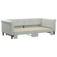 Divano Letto con Letto Estraibile Grigio Chiaro 90x190 Velluto 3197784