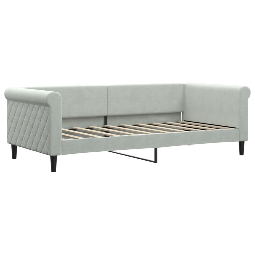 Divano Letto con Letto Estraibile-Sofa Letto-Daybed Grigio Chiaro 90x190 Velluto 756947