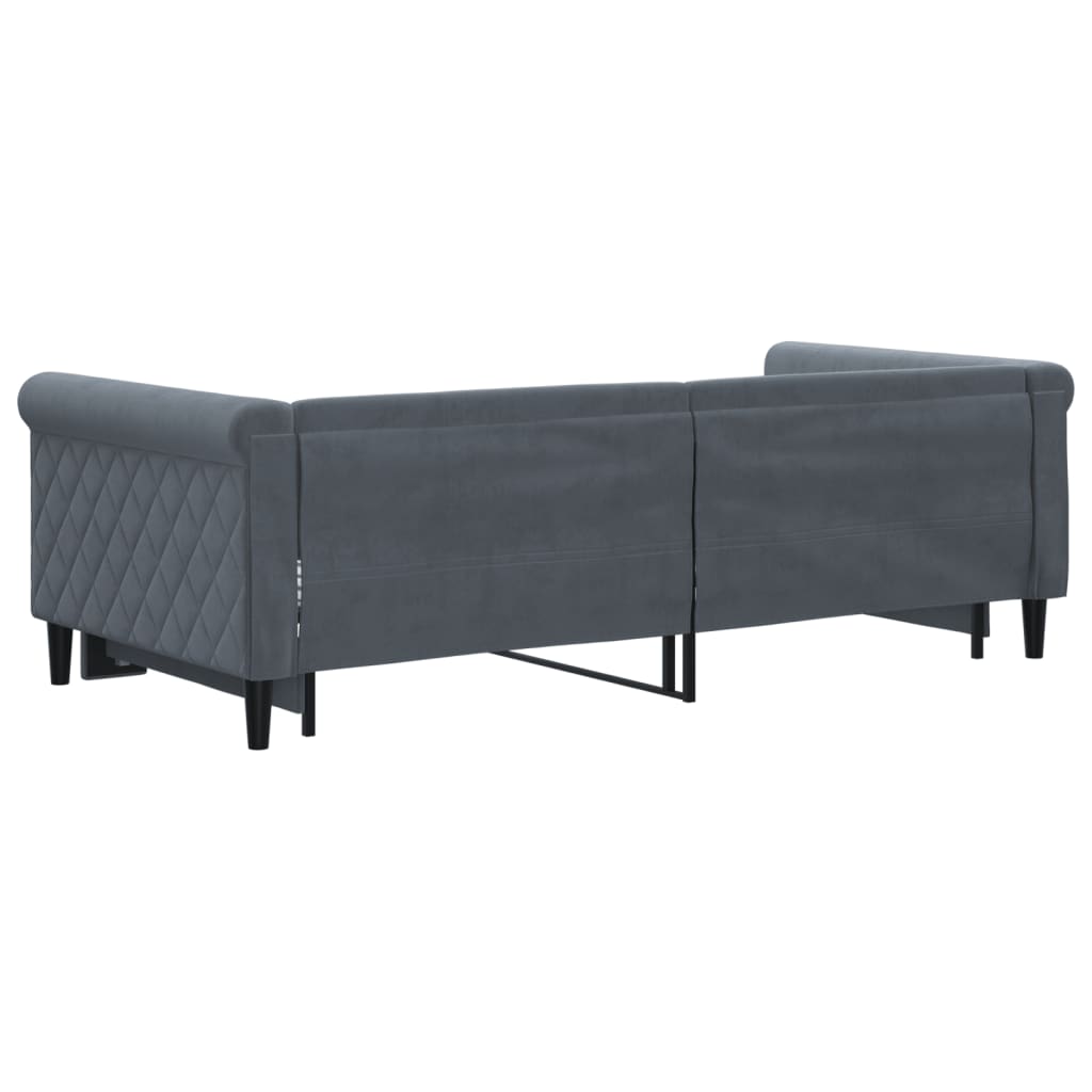 Divano Letto con Letto Estraibile-Sofa Letto-Daybed Grigio Scuro 90x190cm Velluto 783257