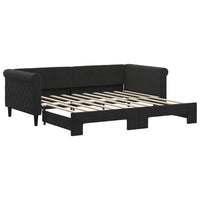 Divano Letto con Letto Estraibile Nero 90x190 cm in Velluto 3197786