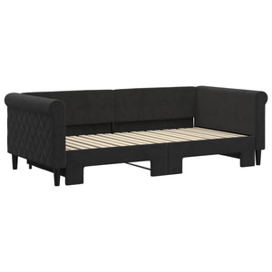 Divano Letto con Letto Estraibile Nero 90x190 cm in Velluto 3197786