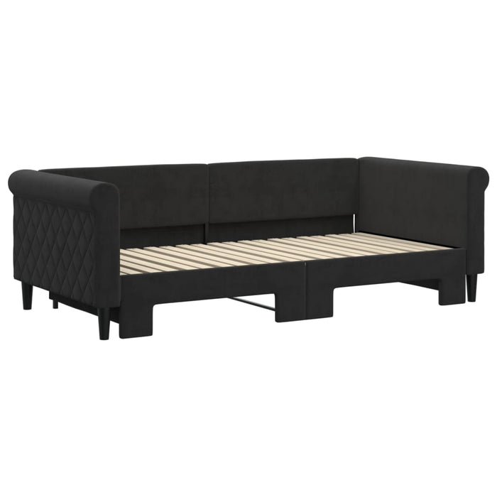 Divano Letto con Letto Estraibile Nero 90x190 cm in Vellutocod mxl 130604