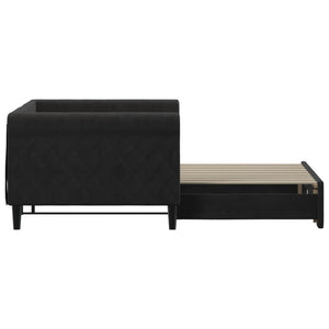 Divano Letto con Letto Estraibile Nero 90x190 cm in Velluto 3197786