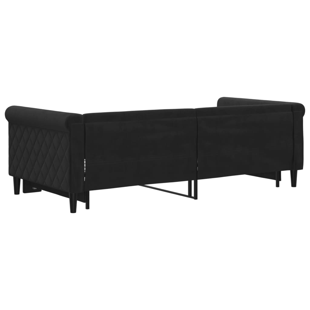 Divano Letto con Letto Estraibile Nero 90x190 cm in Velluto 3197786