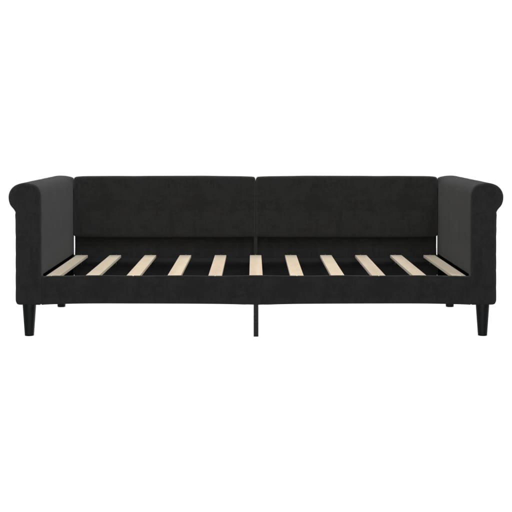Divano Letto con Letto Estraibile-Sofa Letto-Daybed Nero 90x190 cm in Velluto 643311