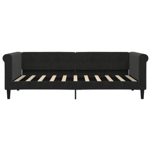 Divano Letto con Letto Estraibile-Sofa Letto-Daybed Nero 90x190 cm in Velluto 643311