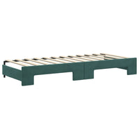 Divano Letto Estraibile Materassi Verde Scuro 80x200 Velluto