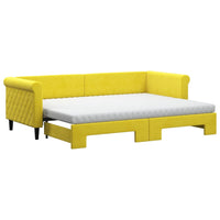 Divano Letto Estraibile con Materassi Giallo 80x200 cm Velluto