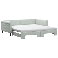 Divano Letto Estraibile Materassi Grigio Chiaro 100x200 Velluto