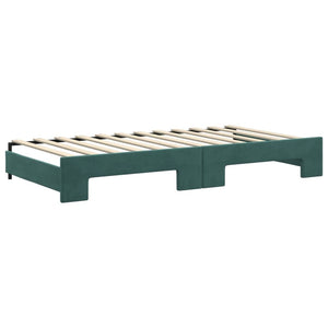 Divano Letto Estraibile Materassi Verde Scuro 100x200 Velluto