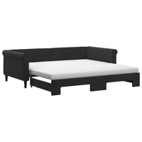 Divano Letto Estraibile con Materassi Nero 100x200 cm Vellutocod mxl 82697