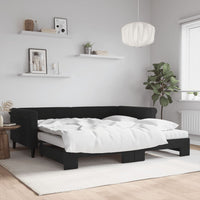 Divano Letto Estraibile con Materassi Nero 100x200 cm Vellutocod mxl 82697