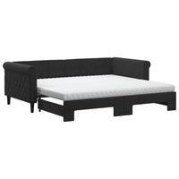 Divano Letto Estraibile con Materassi Nero 90x190 cm Vellutocod mxl 82709