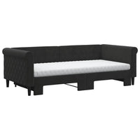 Divano Letto Estraibile con Materassi Nero 90x190 cm Vellutocod mxl 82709