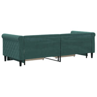 Divano Letto Estraibile Cassetti Verde Scuro 80x200cm Velluto 3197814