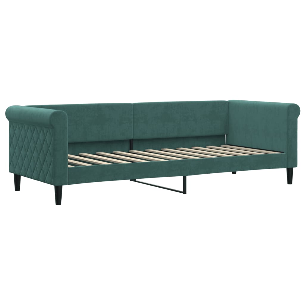 Divano Letto Estraibile Cassetti Verde Scuro 80x200cm Velluto 3197814