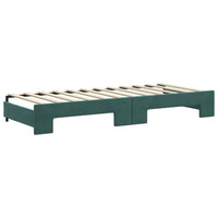 Divano Letto Estraibile Cassetti Verde Scuro 80x200cm Velluto