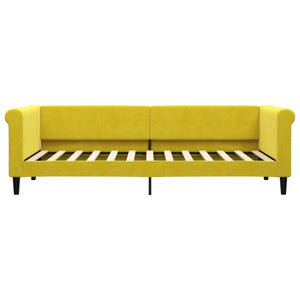 Divano Letto Estraibile con Cassetti Giallo 80x200cm in Velluto 3197817