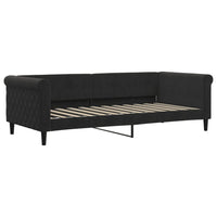 Divano Letto Estraibile con Cassetti Nero 90x200 cm in Velluto 3197823