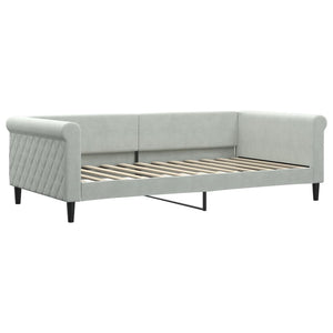 Divano Letto Estraibile Cassetti-Sofa Letto-Daybed Grigio Chiaro 100x200 Velluto 779882
