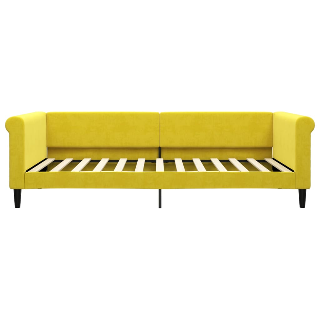 vidaXL Divano Letto Estraibile con Cassetti Giallo 100x200cm Velluto
