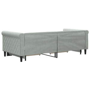 Divano Letto Estraibile Cassetti-Sofa Letto-Daybed Grigio Chiaro 90x190cm Velluto 222949
