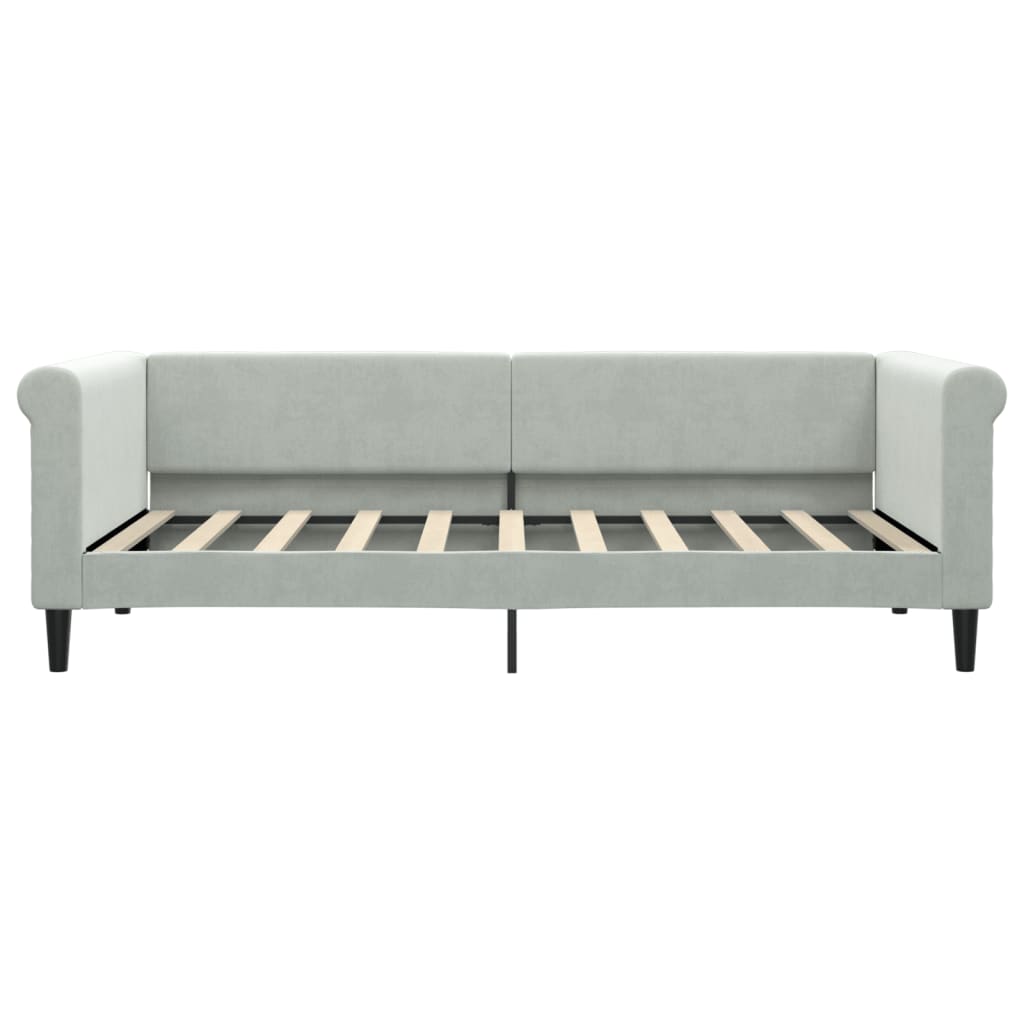 Divano Letto Estraibile Cassetti-Sofa Letto-Daybed Grigio Chiaro 90x190cm Velluto 222949