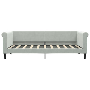 Divano Letto Estraibile Cassetti-Sofa Letto-Daybed Grigio Chiaro 90x190cm Velluto 222949