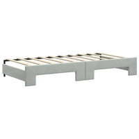 Divano Letto Estraibile Cassetti-Sofa Letto-Daybed Grigio Chiaro 90x190cm Velluto 222949