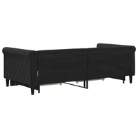 Divano Letto Estraibile con Cassetti Nero 90x190 cm in Velluto