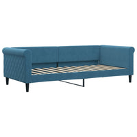 Divano Letto Estraibile con Cassetti Blu 90x200 cm in Velluto 3197842