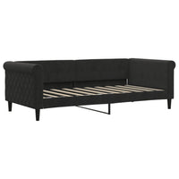 Divano Letto Estraibile con Cassetti Nero 90x190 cm in Velluto