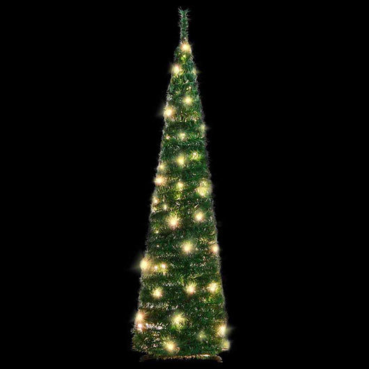Albero di Natale Artificiale-Decorazioni natalizie Pop-up con 50 LED Verde 120 cm