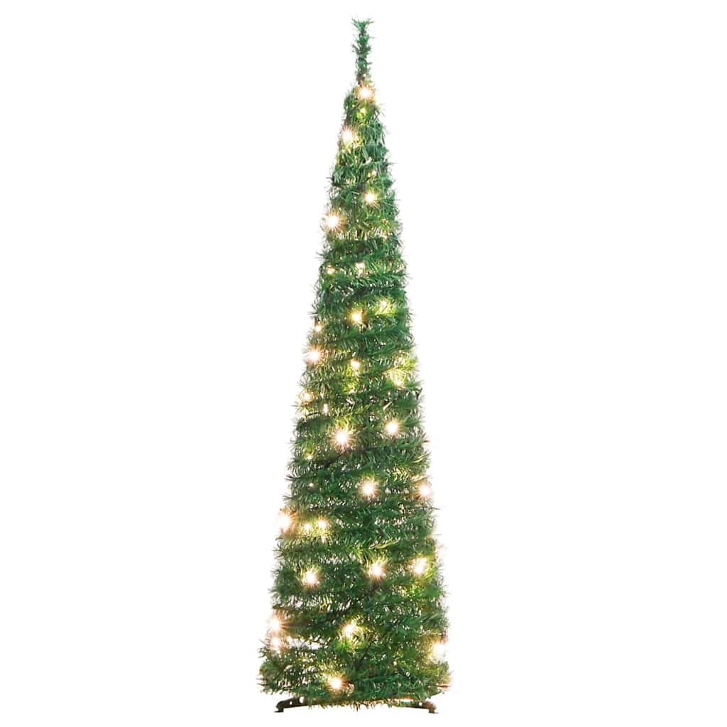 Albero di Natale Artificiale-Decorazioni natalizie Pop-up con 50 LED Verde 120 cm