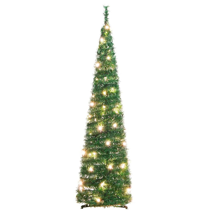 Albero di Natale Artificiale-Decorazioni natalizie Pop-up con 50 LED Verde 120 cm