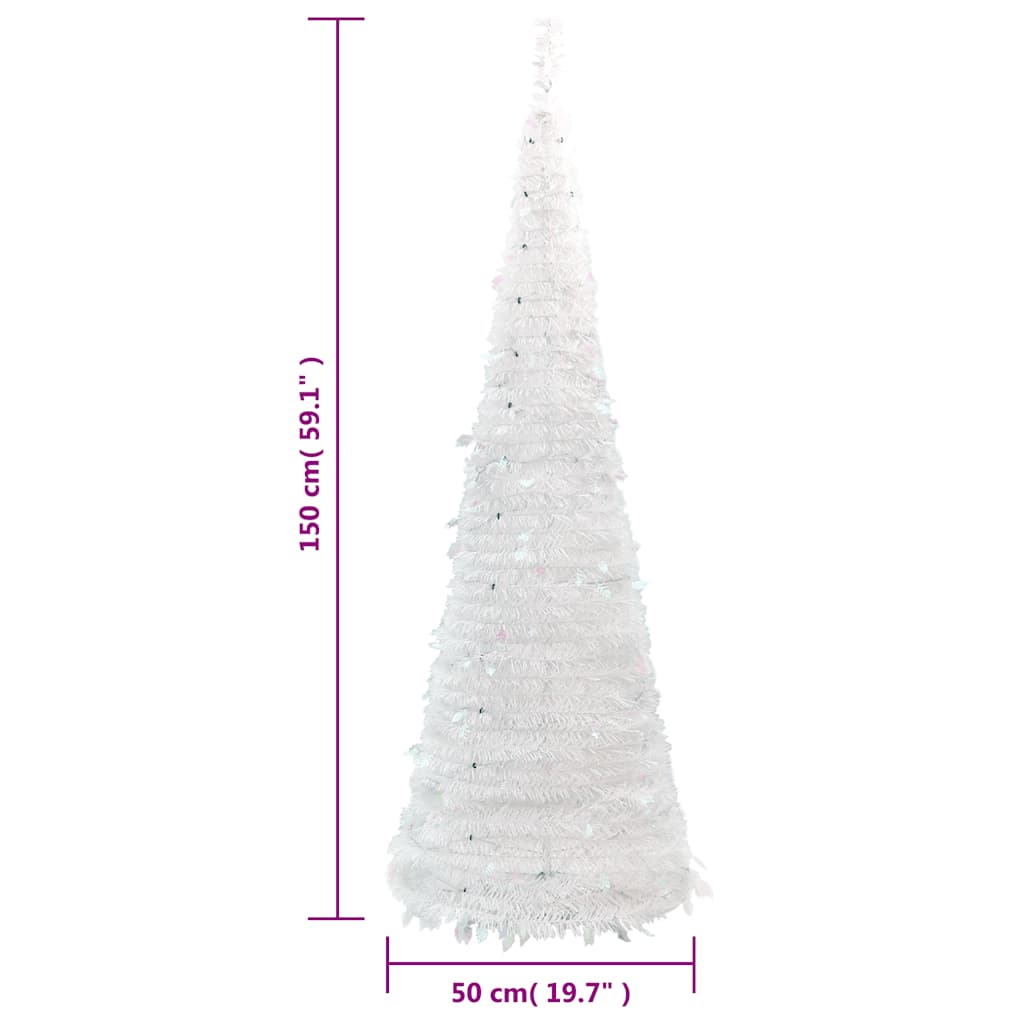 Albero di Natale Artificiale Pop-up con 100 LED Bianco 150 cm 357753