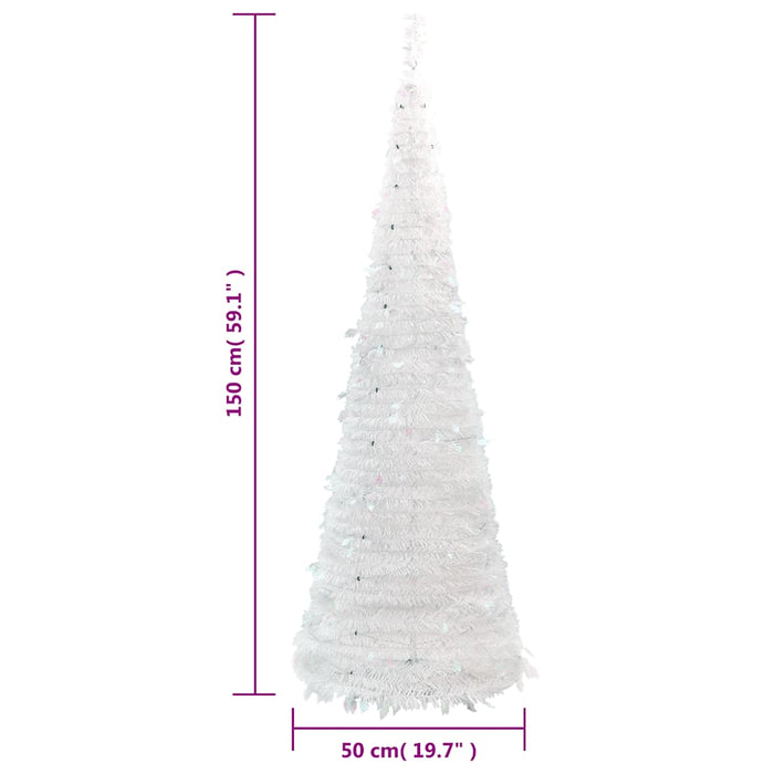 Albero di Natale Artificiale Pop-up con 100 LED Bianco 150 cm 357753