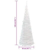 vidaXL Albero di Natale Artificiale Pop-up con 100 LED Bianco 150 cm